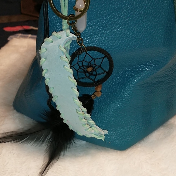 Leather Canoe Bag Charm/ Key Chain - Picture 2 of 4